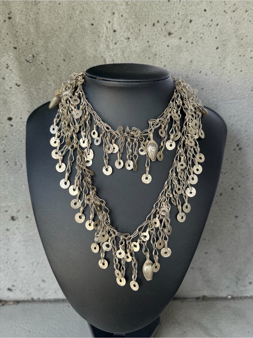 💖 Vintage Afghan Tribal Fringe Necklace 💖